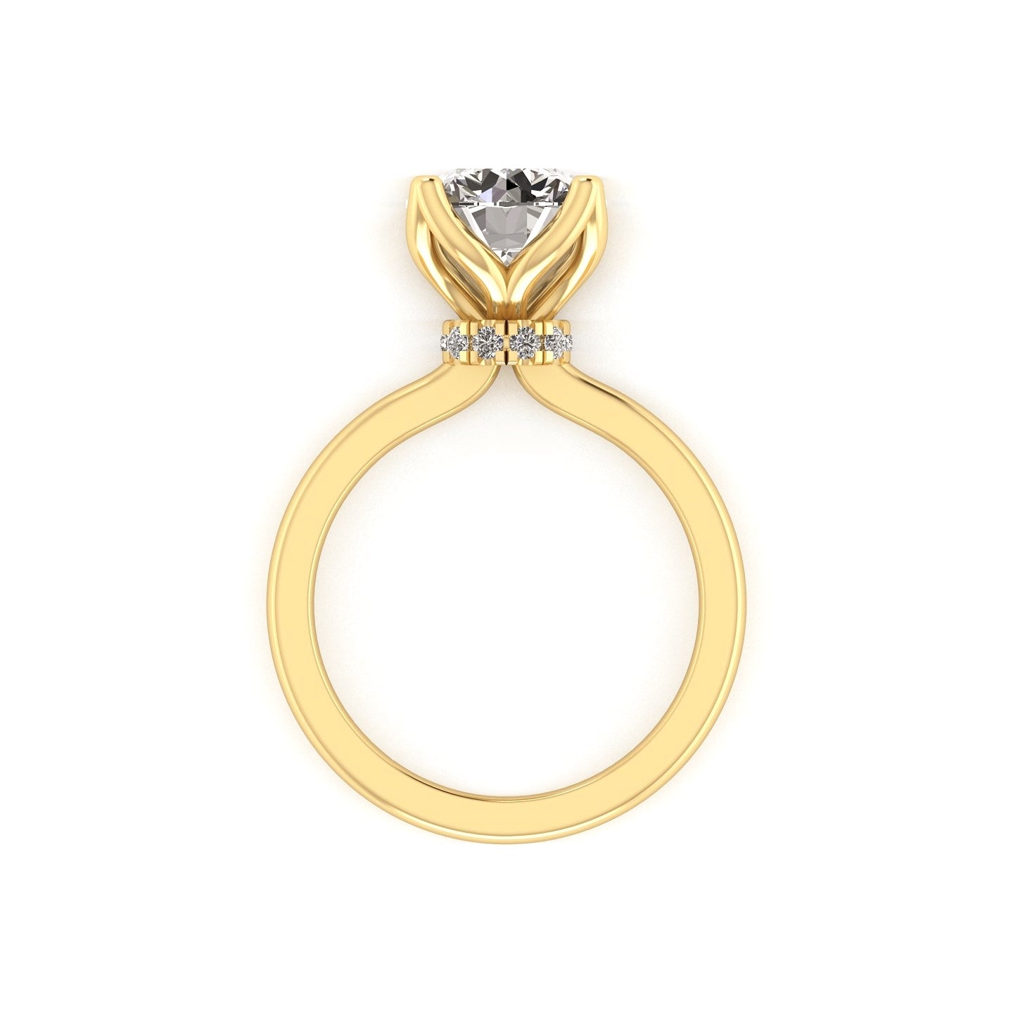 Classic Tulip Solitaire Engagement Ring