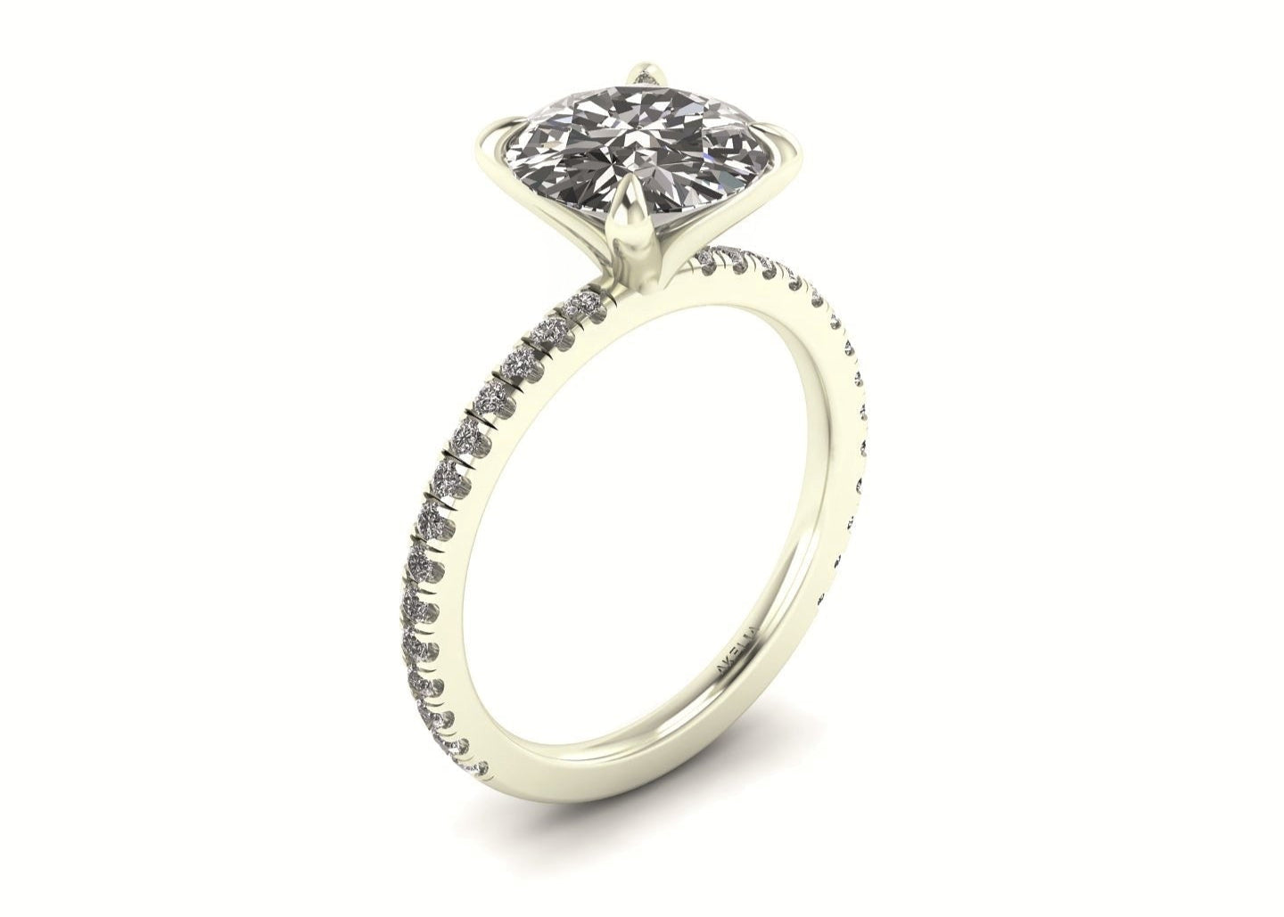 Classic Round Solitaire With Diamond Shank