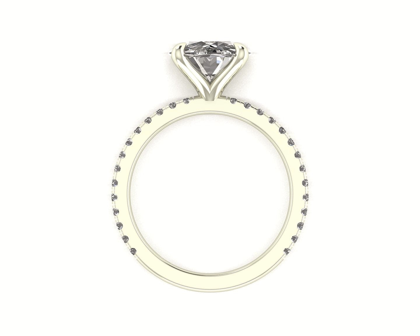 Classic Round Solitaire With Diamond Shank