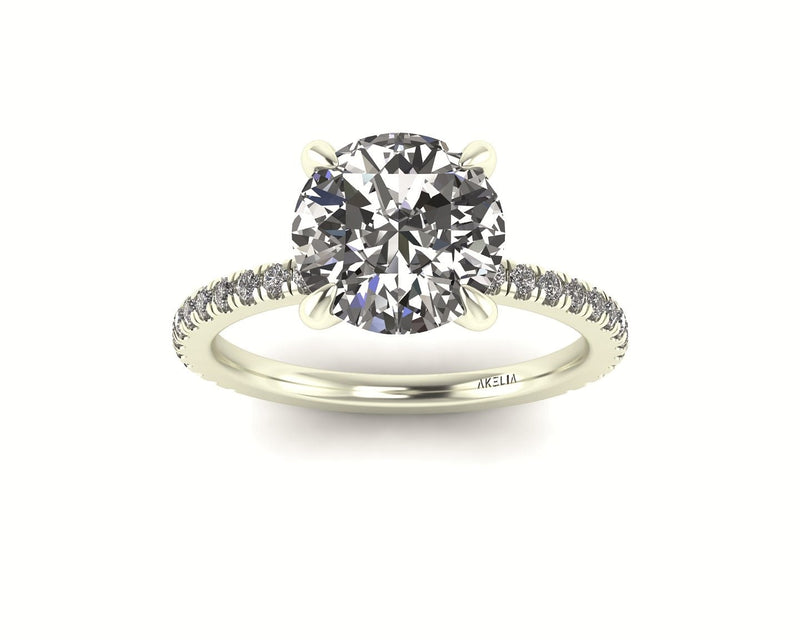 Classic Round Solitaire With Diamond Shank