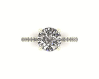 Classic Round Solitaire With Diamond Shank