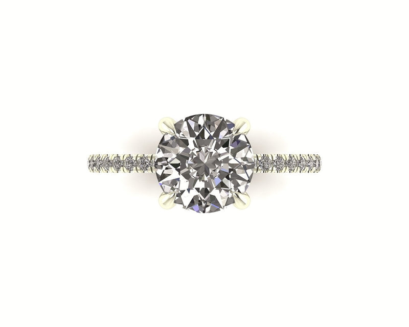 Classic Round Solitaire With Diamond Shank
