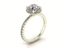 Clasped Round Halo Engagement Ring
