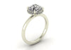 Clasped Round Halo Pavé Engagement Ring