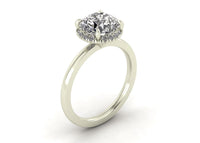 Clasped Round Halo Pavé Engagement Ring