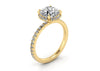 Clasped Round Halo Engagement Ring