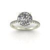Clasped Round Halo Engagement Ring