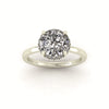 Clasped Round Halo Pavé Engagement Ring
