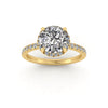 Clasped Round Halo Engagement Ring