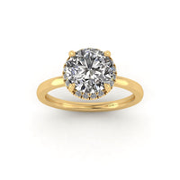 Clasped Round Halo Pavé Engagement Ring