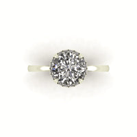 Clasped Round Halo Pavé Engagement Ring