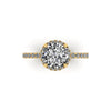 Clasped Round Halo Engagement Ring
