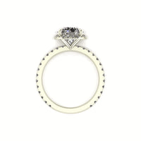 Clasped Round Halo Engagement Ring
