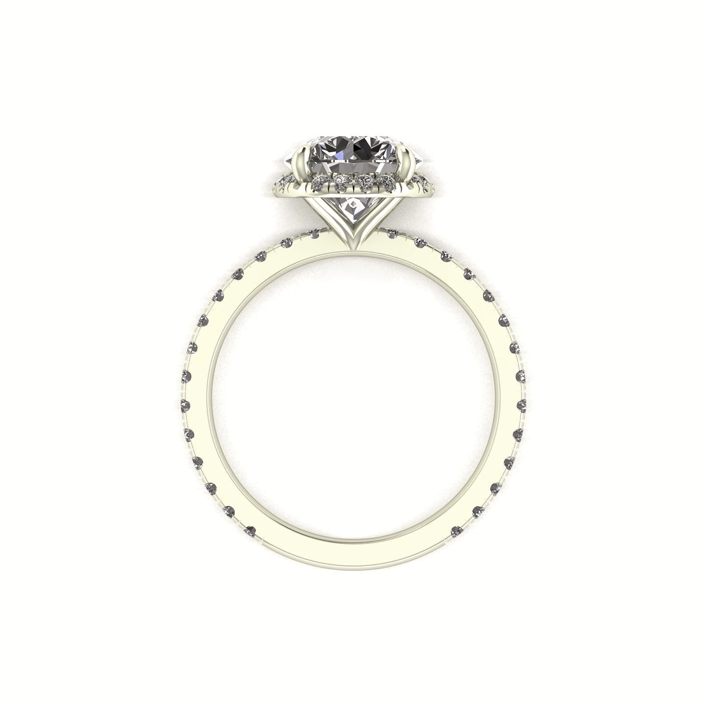 Clasped Round Halo Engagement Ring