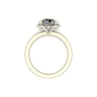 Clasped Round Halo Pavé Engagement Ring