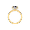 Clasped Round Halo Engagement Ring