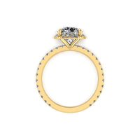 Clasped Round Halo Engagement Ring