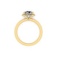 Clasped Round Halo Pavé Engagement Ring