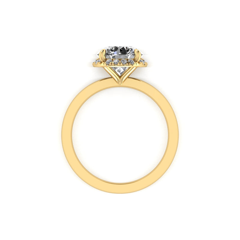Clasped Round Halo Pavé Engagement Ring
